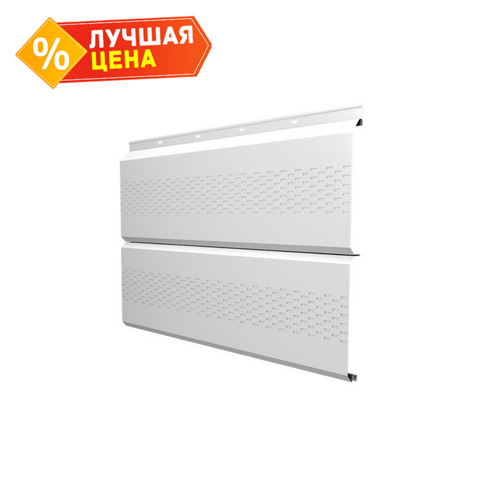 Софит ЭкоБрус с перфорацией 0,345 Grand Line 0,45 Drap RAL9003 сигнальный белый