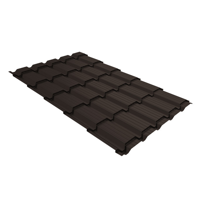 Металлочерепица Grand Line Quadro profi (Квадро Профи) 0,5 Satin RR 32 темно-коричневый