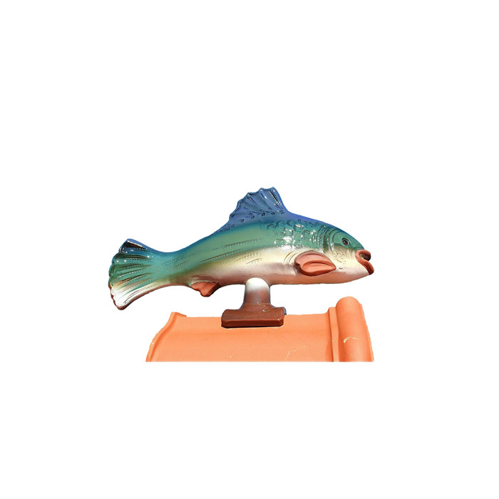 Декоративный элемент на кровлю Рыба, пестрая, глазурь, Purr-Keramik