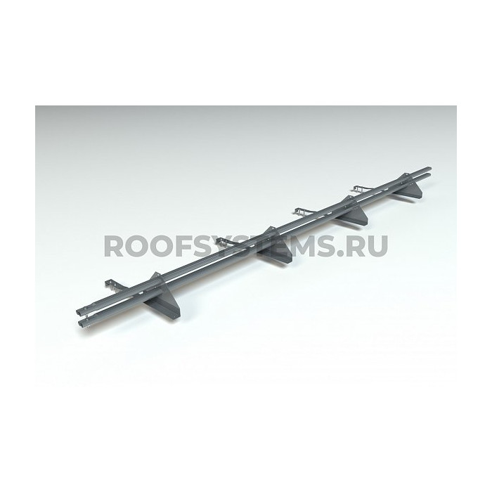 Комплект снегозадержания 3м., для натуральной черепицы, Prestige ZN, (состав :4 опоры, 2 трубы, комплект крепления), серый графит, Roofsystems