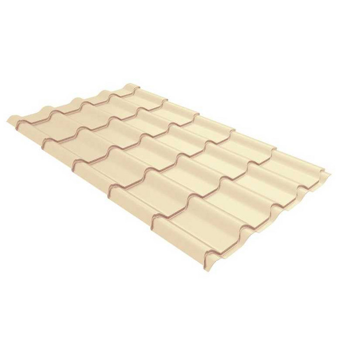 Металлочерепица Grand Line Kamea (Камея) 0,45 Полиэстер RAL 1015 Светлая слоновая кость