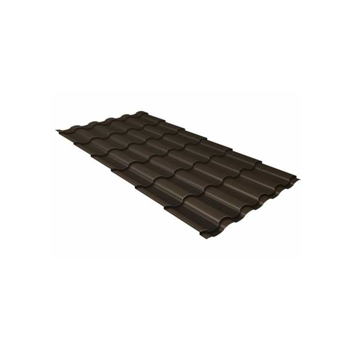 Металлочерепица Grand Line Kredo (Кредо) 0,5 Quarzit RR 32 Темно-коричневый