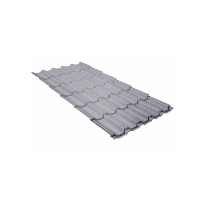 Металлочерепица Grand Line Kvinta plus (Квинта Плюс) 0,5 Satin RAL 9006 Бело-алюминиевый