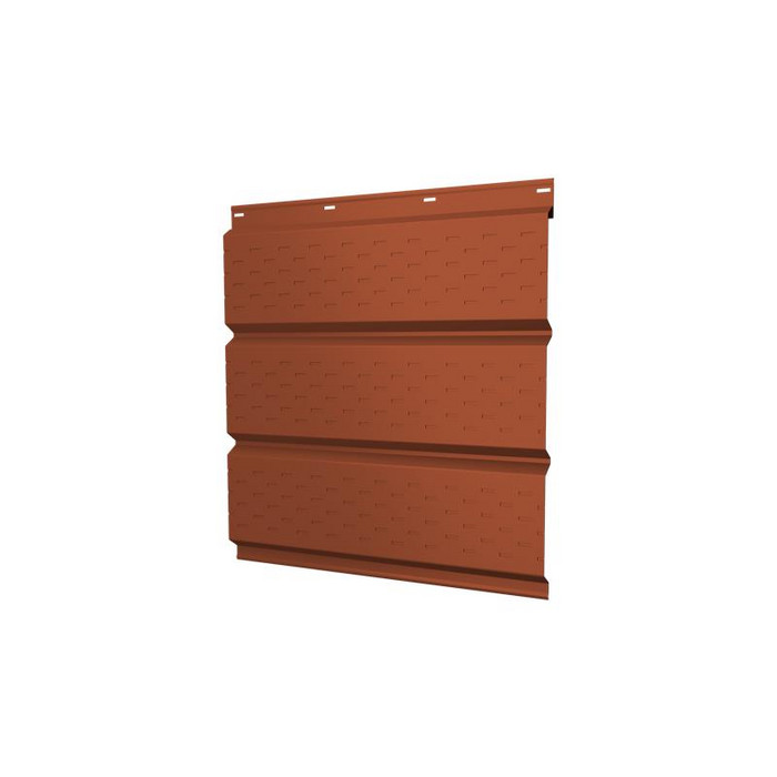 Софит металлический полная перфорация 0,5 Atlas с пленкой RAL8004 терракота